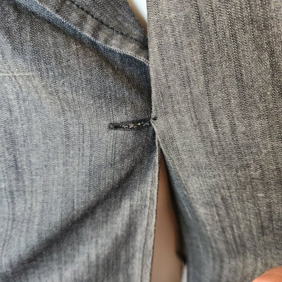 Vintage Black Denim Short Sleeve Zip Up Dress Notched Collar & Zipper Details - Picture 8 of 11